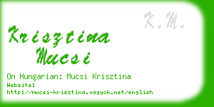 krisztina mucsi business card